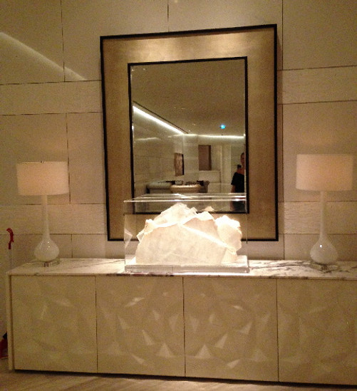 Selenite sculpture form our quarry on display in  Turkey