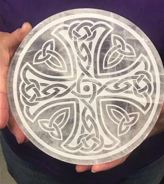 Crystalline Phoenix offers custom etched Selenite